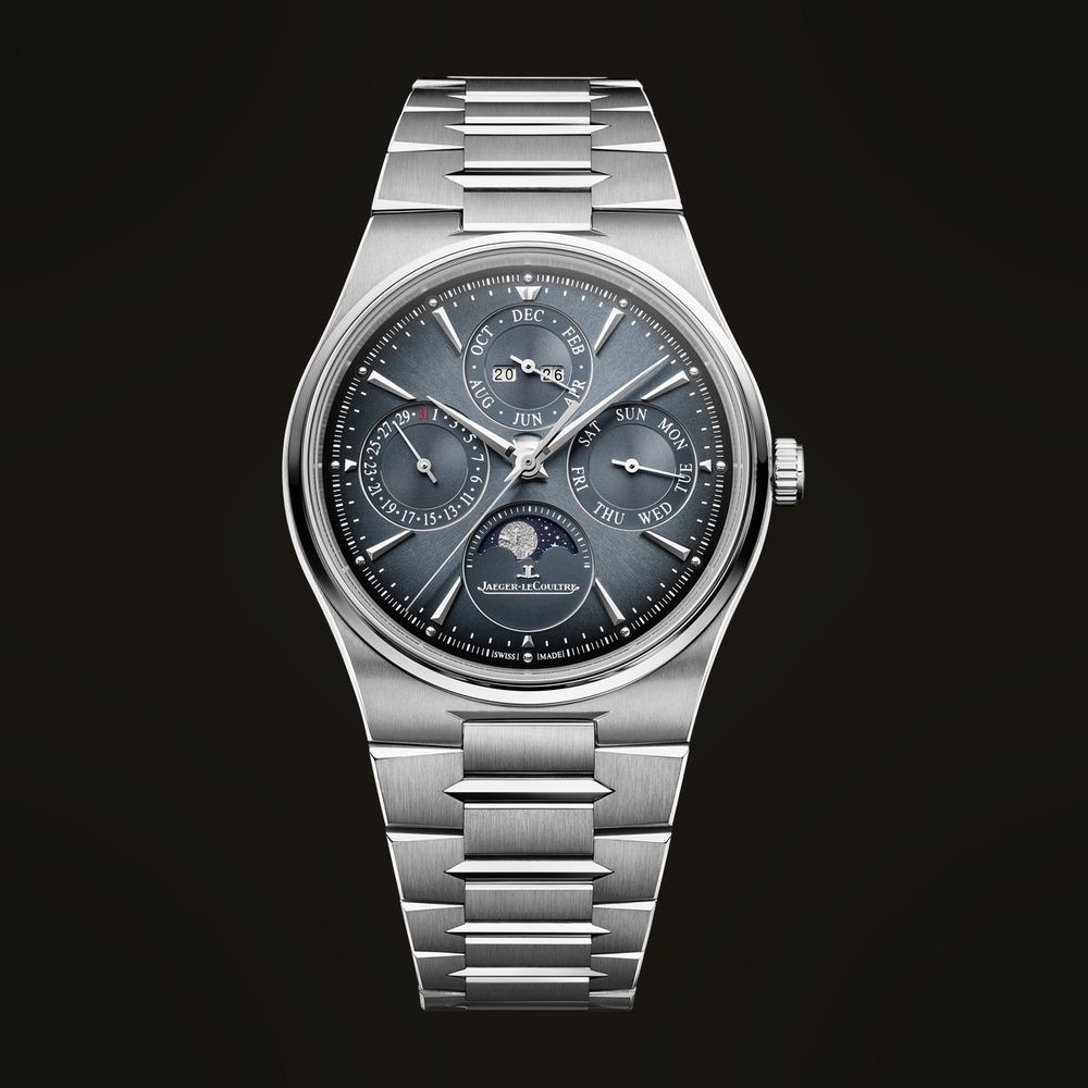 Version acier du quantième perpétuel Master Control, cadran gris-bleu