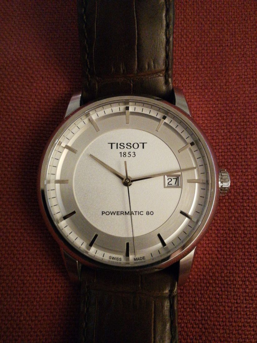 Cadran d'une Tissot à mouvement Powermatic 80, le calibre de la Gentleman