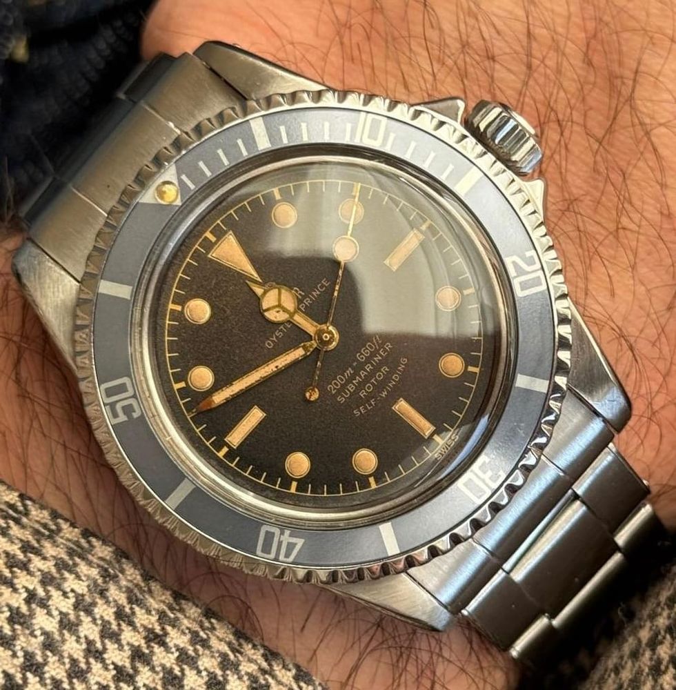 Tudor Oyster Prince Submariner ancienne à cadran gilt, au poignet